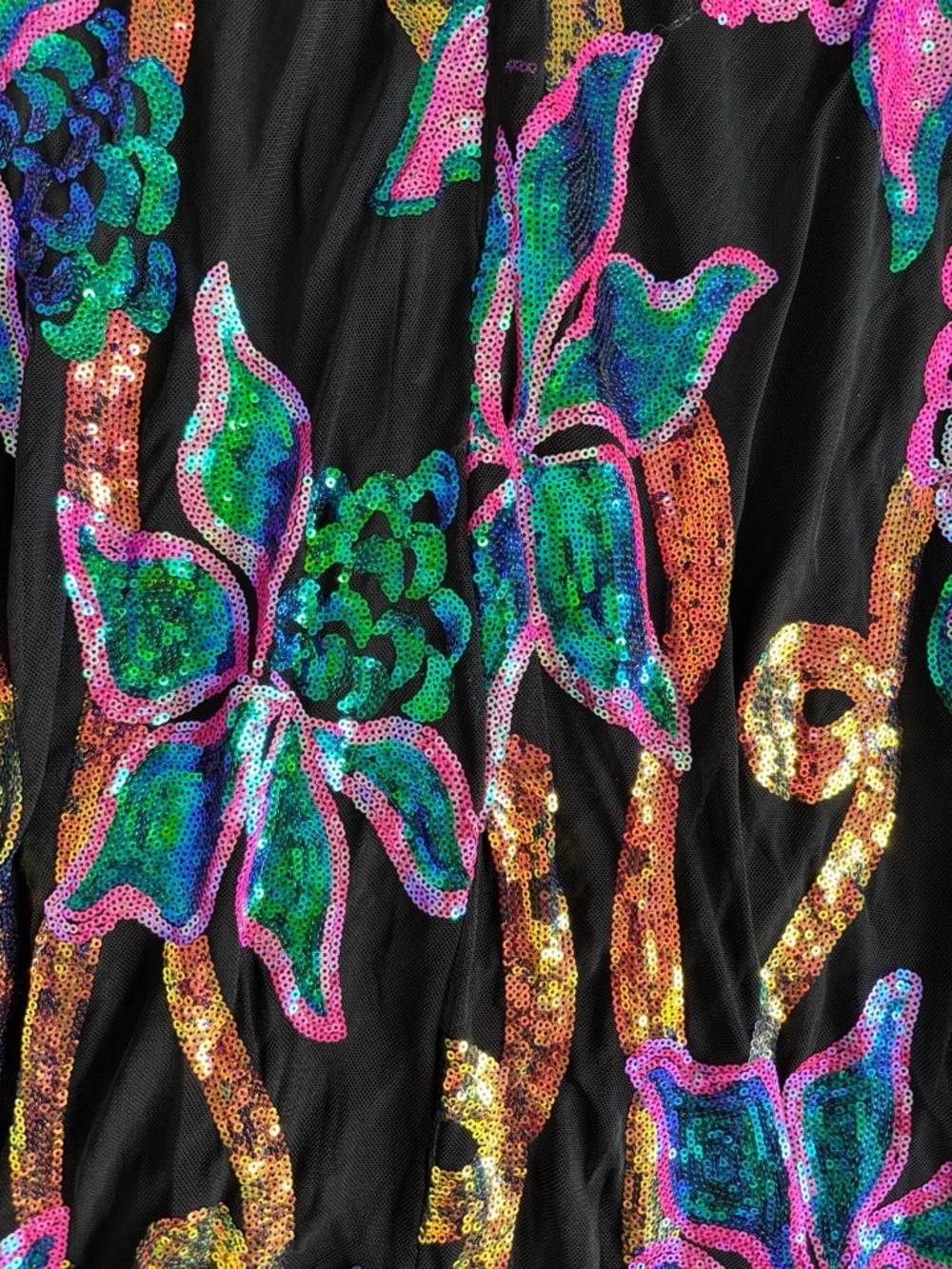 NWT MISSORD Cutout Lantern Sleeve Mermaid Sequin Dress XXL - Picture 10 of 11